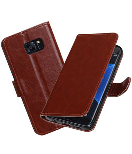 Bruin Portemonnee booktype Hoesje voor Samsung Galaxy S7 Edge G935F