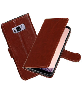 Bruin Portemonnee booktype Hoesje voor Samsung Galaxy S8+ plus