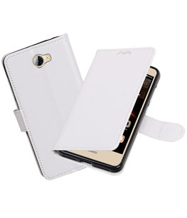 Wit Portemonnee booktype Hoesje voor Huawei Y5 II / Y6 II Compact