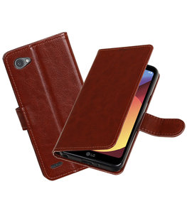 Bruin Portemonnee booktype Hoesje voor LG Q8 Bruin Portemonnee booktype Hoesje voor LG Q8