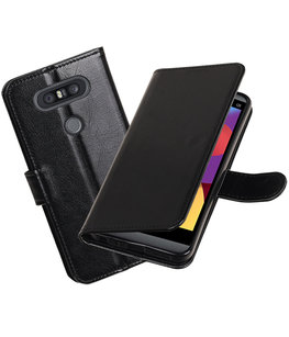 Zwart Portemonnee booktype Hoesje voor LG Q8 Zwart Portemonnee booktype Hoesje voor LG Q8