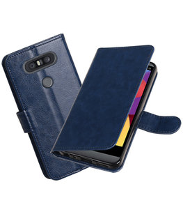 Donker Blauw Portemonnee booktype Hoesje voor LG Q8 Donker Blauw Portemonnee booktype Hoesje voor LG Q8