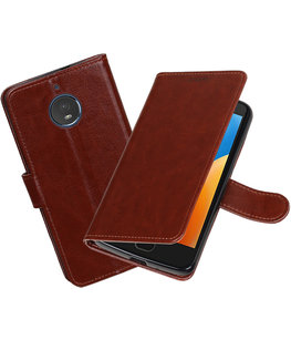Bruin Portemonnee booktype Hoesje voor Motorola Moto E4 Bruin Portemonnee booktype Hoesje voor Motorola Moto E4