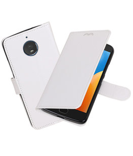 Wit Portemonnee booktype Hoesje voor Motorola Moto E4 Wit Portemonnee booktype Hoesje voor Motorola Moto E4