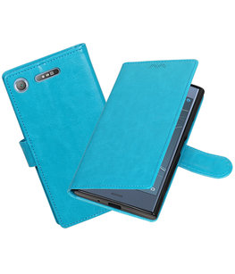 Turquoise Portemonnee booktype Hoesje voor Sony Xperia XZ1