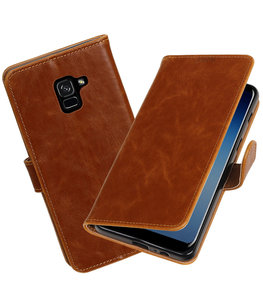 Hoesje voor Samsung Galaxy A8 Plus 2018 - A730F Pull-Up booktype bruin Hoesje voor Samsung Galaxy A8 Plus 2018 - A730F Pull-Up booktype bruin