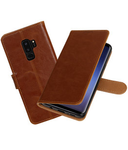 Hoesje voor Samsung Galaxy S9 Plus Pull-Up booktype bruin
