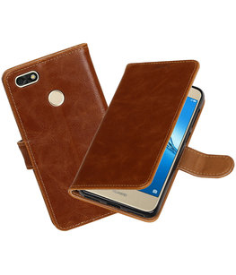 Hoesje voor Huawei P9 Lite mini / Y6 Pro 2017 Pull-Up booktype bruin Hoesje voor Huawei P9 Lite mini / Y6 Pro 2017 Pull-Up booktype bruin