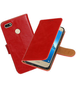 Hoesje voor Huawei P9 Lite mini / Y6 Pro 2017 Pull-Up booktype rood Hoesje voor Huawei P9 Lite mini / Y6 Pro 2017 Pull-Up booktype rood