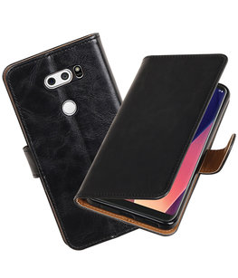 Hoesje voor LG V30 Pull-Up booktype zwart Hoesje voor LG V30 Pull-Up booktype zwart