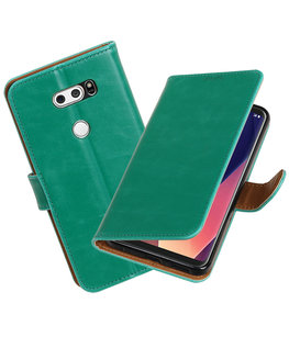 Hoesje voor LG V30 Pull-Up booktype groen Hoesje voor LG V30 Pull-Up booktype groen