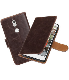 Hoesje voor Nokia 7 Pull-Up booktype mocca