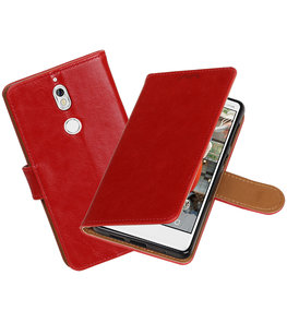 Hoesje voor Nokia 7 Pull-Up booktype rood