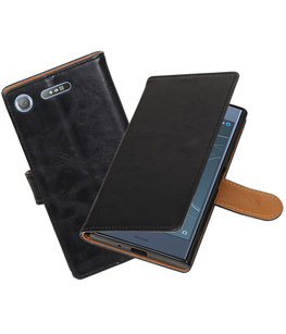 Hoesje voor Sony Xperia XZ1 Pull-Up booktype zwart