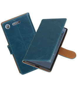 Hoesje voor Sony Xperia XZ1 Pull-Up booktype blauw
