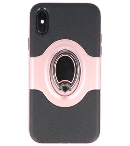 Hoesje voor Apple iPhone X Shield TPU met Ringhouder Roze
