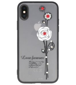 Hoesje voor Apple iPhone X Love Forever TPU Wit