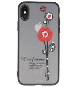 Hoesje voor Apple iPhone X Love Forever TPU Rood