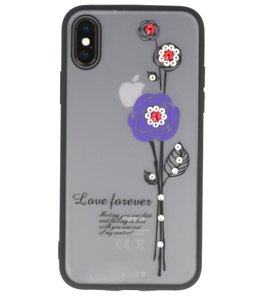 Hoesje voor Apple iPhone X Love Forever TPU Paars