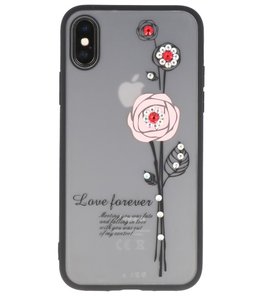 Hoesje voor Apple iPhone X Love Forever TPU Roze
