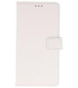 Wit booktype wallet case Hoesje voor Huawei P20