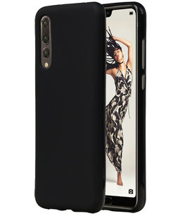 Zwart TPU back case cover Hoesje voor Huawei P20 Pro Zwart TPU back case cover Hoesje voor Huawei P20 Pro