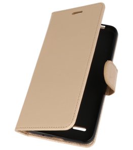 Goud Wallet Case Hoesje voor LG K8 2018 Goud Wallet Case Hoesje voor LG K8 2018