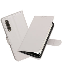 Wit Portemonnee Wallet Case Hoesje voor Huawei P20 Pro Wit Portemonnee Wallet Case Hoesje voor Huawei P20 Pro