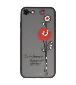 Rood Love Forever back case Hoesje voor Apple iPhone 7 / 8 Rood Love Forever back case Hoesje voor Apple iPhone 7 / 8