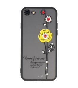 Geel Love Forever back case Hoesje voor Apple iPhone 7 / 8 Geel Love Forever back case Hoesje voor Apple iPhone 7 / 8