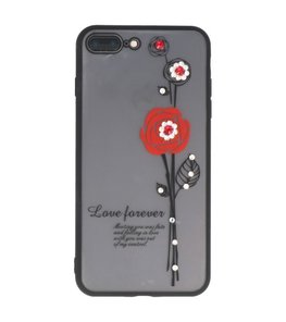 Rood Love Forever back case Hoesje voor Apple iPhone 7 Plus / 8 Plus