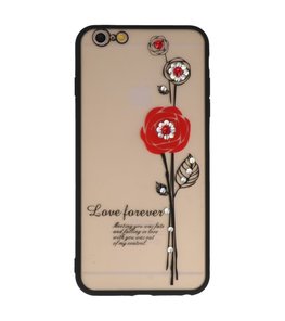 Rood Love Forever back case Hoesje voor Apple iPhone 6 Plus / 6s Plus