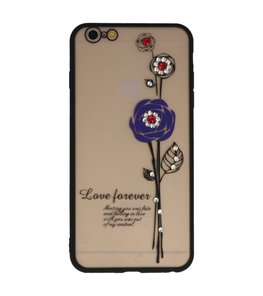 Paars Love Forever back case Hoesje voor Apple iPhone 6 Plus / 6s Plus