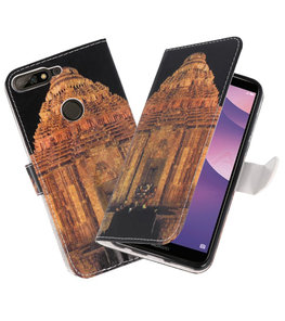 Tempel 2 booktype wallet case Hoesje voor Huawei Y7 2018 / Y7 Prime 2018 Tempel 2 booktype wallet case Hoesje voor Huawei Y7 2018 / Y7 Prime 2018