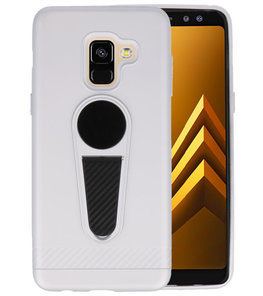Zilver Magneet Stand Case hoesje voor Samsung Galaxy A8 2018 Zilver Magneet Stand Case hoesje voor Samsung Galaxy A8 2018