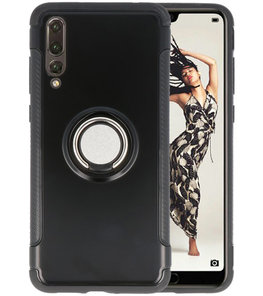Zwart Pantser TPU met Ringhouder hoesje voor Huawei P20 Pro Zwart Pantser TPU met Ringhouder hoesje voor Huawei P20 Pro