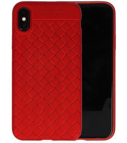 Rood Geweven TPU case hoesje voor Apple iPhone X Rood Geweven TPU case hoesje voor Apple iPhone X