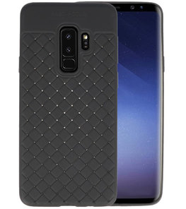Zwart Geweven TPU case hoesje voor Samsung Galaxy S9 Plus