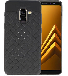 Zwart Geweven TPU case hoesje voor Samsung Galaxy A8 2018 Zwart Geweven TPU case hoesje voor Samsung Galaxy A8 2018