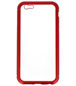 Rood Transparant Magnetisch Back Cover Hoesje voor Apple iPhone 6 / 6s Rood Transparant Magnetisch Back Cover Hoesje voor Apple iPhone 6 / 6s