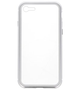 Zilver Transparant Magnetisch Back Cover Hoesje voor Apple iPhone 7 / 8 Zilver Transparant Magnetisch Back Cover Hoesje voor Apple iPhone 7 / 8
