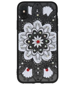 Wit Diamant Mandala Back Cover Hoesje voor iPhone X Wit Diamant Mandala Back Cover Hoesje voor iPhone X