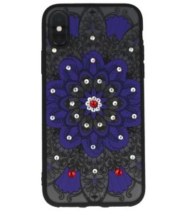 Paars Diamant Mandala Back Cover Hoesje voor iPhone X Paars Diamant Mandala Back Cover Hoesje voor iPhone X