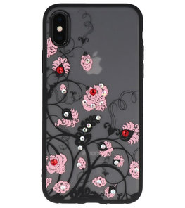 Licht Roze Diamant Bloemen Back Cover Hoesje voor iPhone X Licht Roze Diamant Bloemen Back Cover Hoesje voor iPhone X