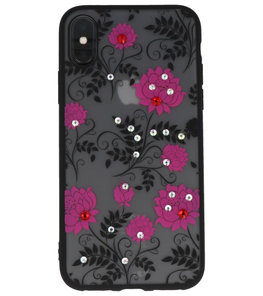 Roze Diamant Lotus Back Cover Hoesje voor iPhone X Roze Diamant Lotus Back Cover Hoesje voor iPhone X