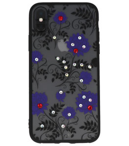 Paars Diamant Lotus Back Cover Hoesje voor iPhone X Paars Diamant Lotus Back Cover Hoesje voor iPhone X