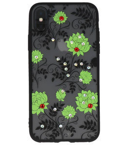 Groen Diamant Lotus Back Cover Hoesje voor iPhone X Groen Diamant Lotus Back Cover Hoesje voor iPhone X
