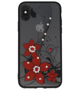 Rood Diamant Narcis Back Cover Hoesje voor iPhone X Rood Diamant Narcis Back Cover Hoesje voor iPhone X