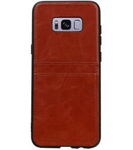 Bruin Back Cover 2 Pasjes Hoesje voor Samsung Galaxy S8 Plus