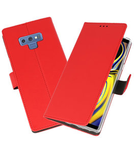 Rood Wallet Cases Hoesje voor Samsung Galaxy Note 9 Rood Wallet Cases Hoesje voor Samsung Galaxy Note 9